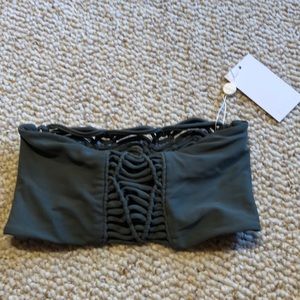 Mikoh Swimwear Macrame strapless tube top. Medium